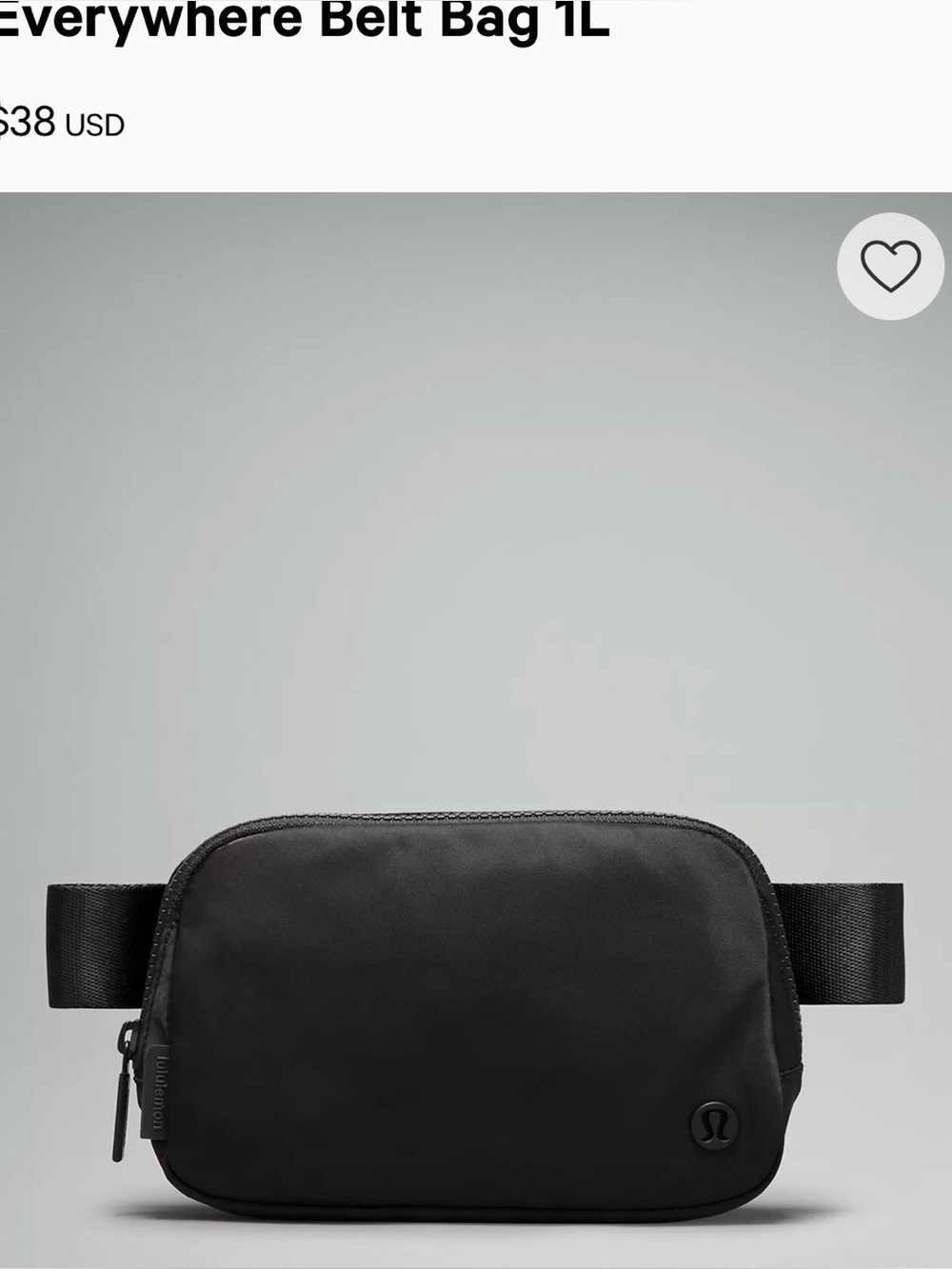 lululemon athletica Black Nylon belt  Bag